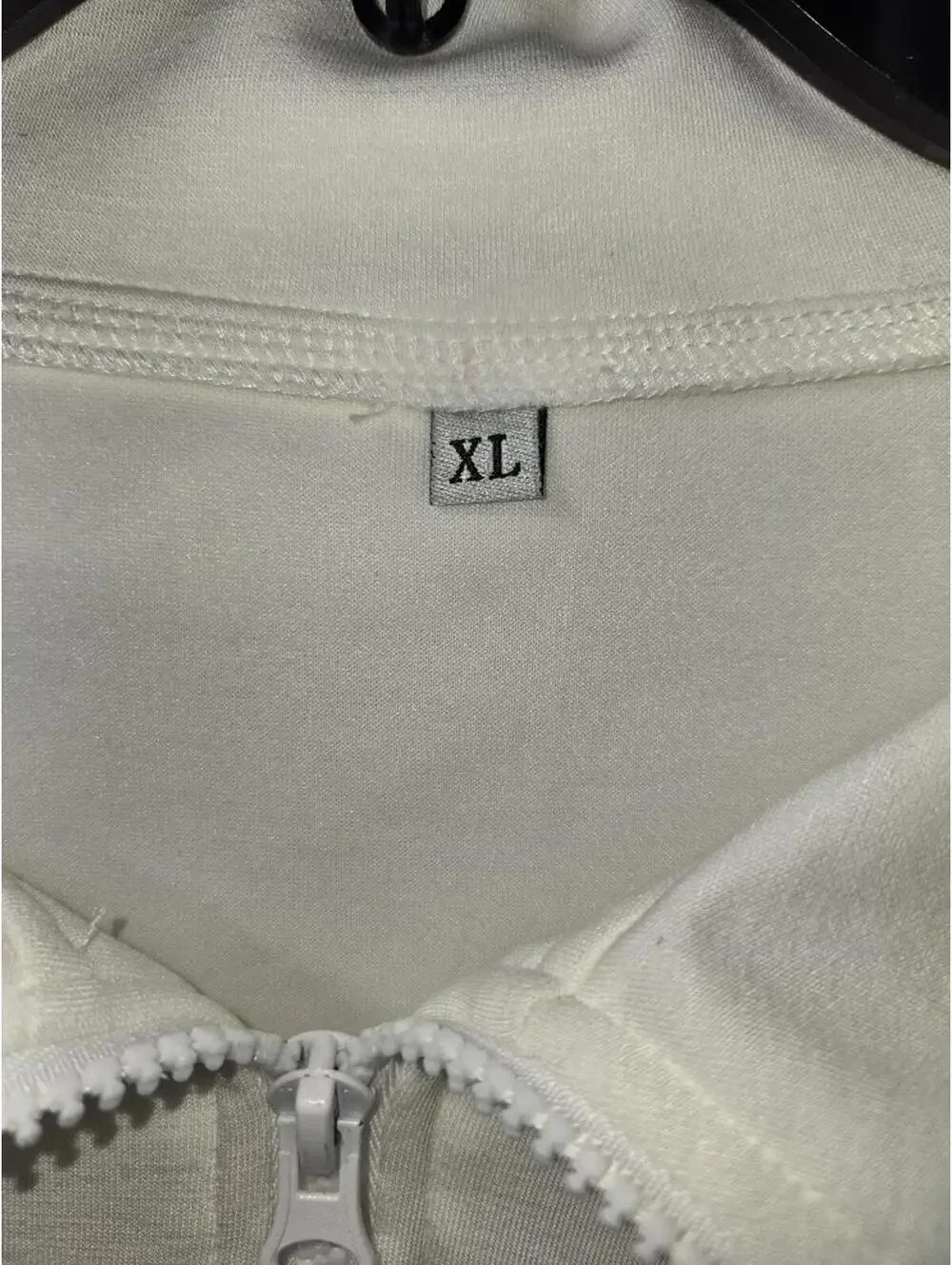 White Half-Zip Pullover Sweatshirt Size XL No Brand